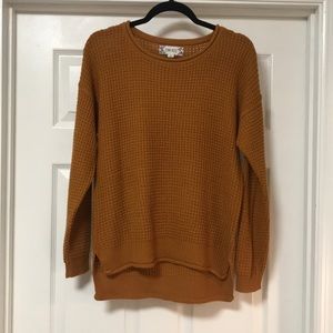 Pink Rose Burnt Orange Waffle Knit Sweater